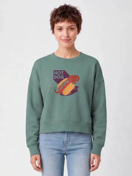 watapparel watapparel Sweatshirt Frauen Hot Dog, Green bay, – Produktbild 2 von 2