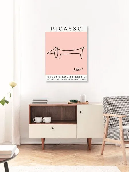 Photocircle Photocircle Poster / Leinwandbild - Picasso Hund – rosa – Produktbild 3 von 4