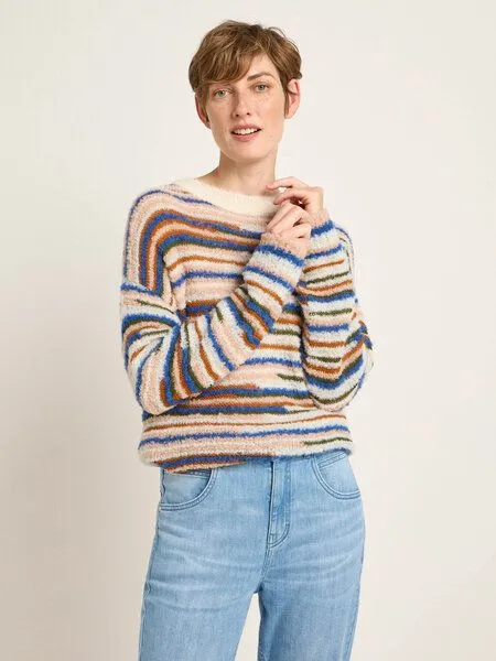 LANIUS LANIUS Streifenpullover aus Alpakawolle und Bio-Baumwolle, Multicolor stripe, – Produktbild 2 von 4