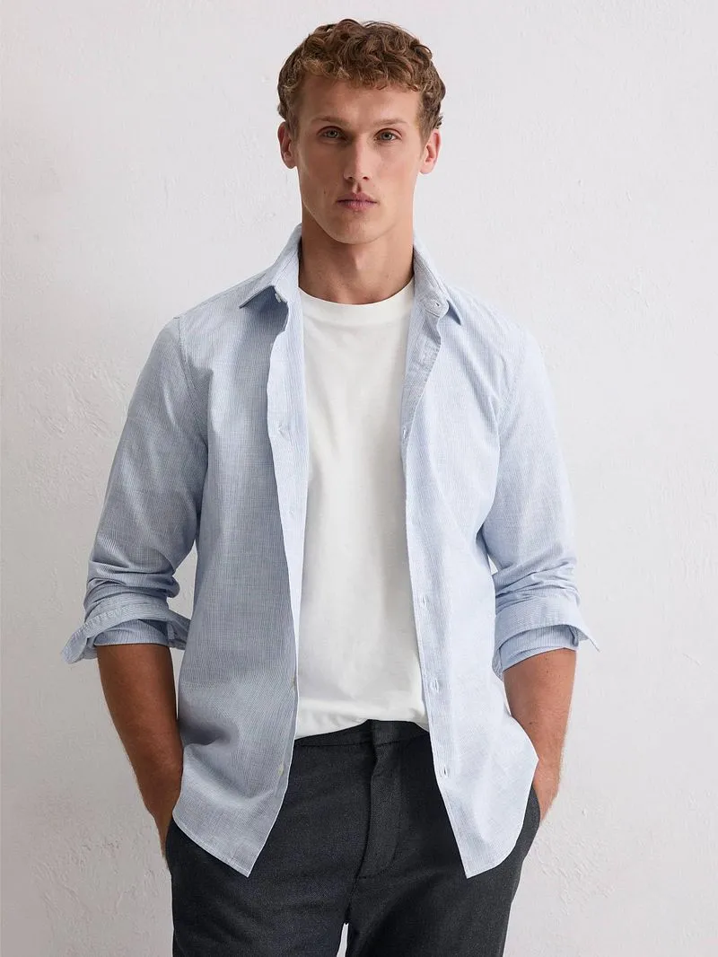 Marc O'Polo Marc O'Polo Hemd Streifen Hellblau - Größe XXL, Hellblau, – Produktbild 5 von 5