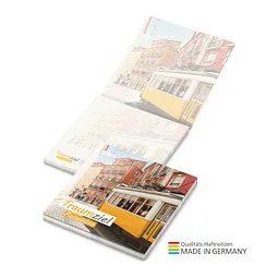 geiger notes geiger notes Geiger-Notes Cover Karton green+blue Haftnotizblock, 72 x 72 mm, inkl. Druck – Produktbild 1 von 1