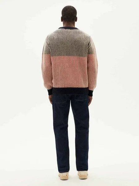 thinking mu thinking mu Herren Pullover - Stripes Guiu - aus Bio-Wolle, Icecream (mehrfarbig), – Produktbild 2 von 4
