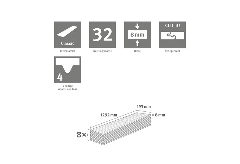 Egger Egger Laminat NatureSense* EL2831 Elton Eiche weiss, (8mm, 1,995qm), Praktisch & Pflegeleicht, Beige|braun, – Produktbild 1 von 5