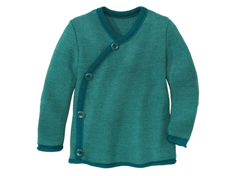 Disana Disana Baby Jacke Bio-Merinowolle melange-pacific-mint Gr. 98/104, Türkis, – Produktbild 1 von 1
