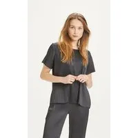 KnowledgeCotton Apparel KnowledgeCotton Apparel Plisseeshirt ROSA aus recyceltem Material, Schwarz (black jet), – Produktbild 1 von 1
