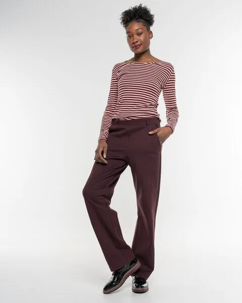 Alma & Lovis Alma & Lovis Geringeltes Longsleeve aus softer Bio-Baumwolle | Ringel Shirt, Woodrose (rosa), – Produktbild 3 von 3