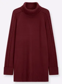 sheego Rollkragenpullover bordeaux – Produktbild 1 von 1