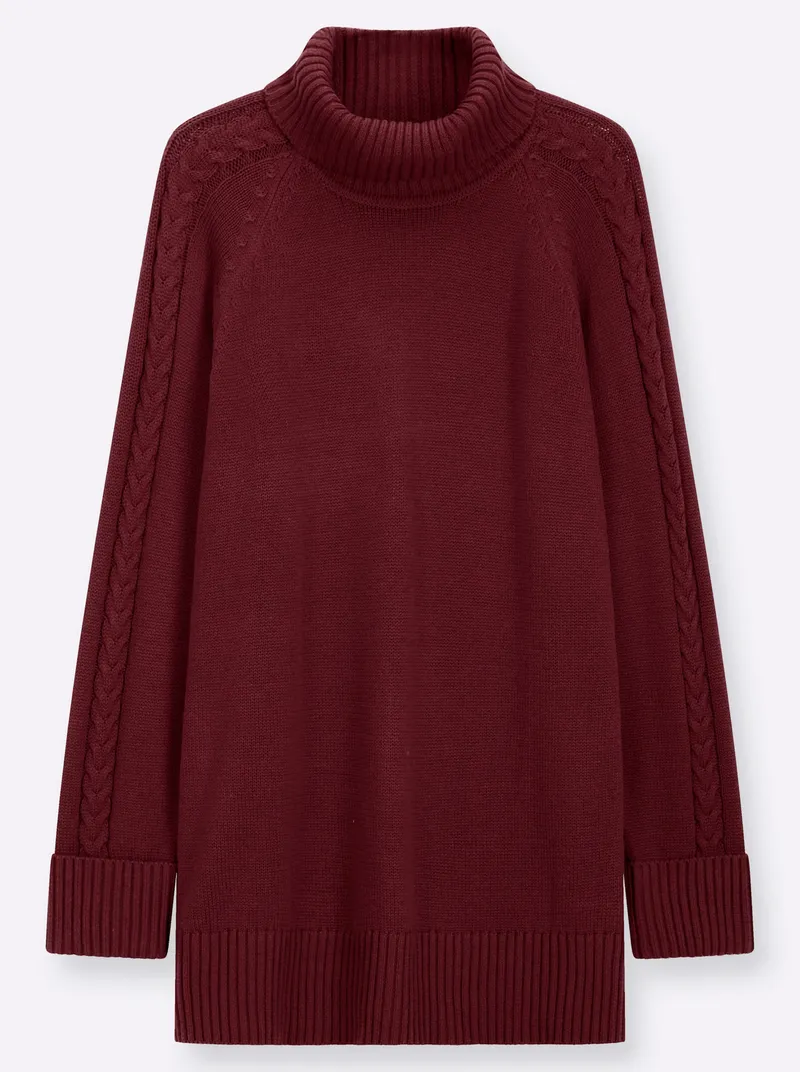 sheego Rollkragenpullover bordeaux, Bordeaux, – Produktbild 1 von 3