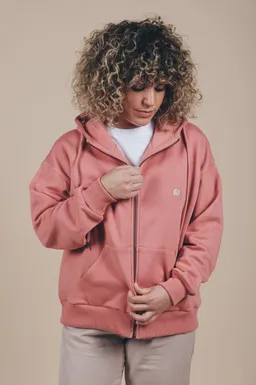 Trendsplant Trendsplant Damen vegan Oversized Zip Hoodie Essential Rossette Pink – Produktbild 1 von 1