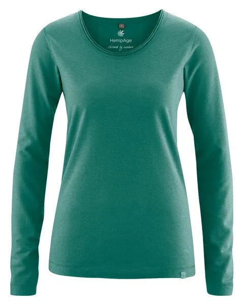 HempAge HempAge Damen Langarm-Shirt Lene Hanf/Bio-Baumwolle, Jungle, – Produktbild 1 von 3