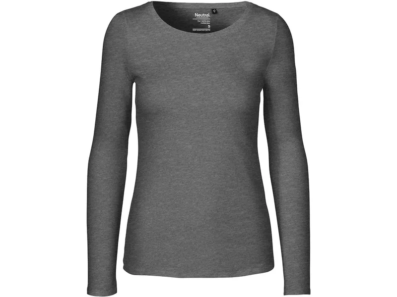 Neutral Neutral Bio-Damen-Langarmshirt mit Rundhalsaussschnitt dark heather, Gr. L – Produktbild 1 von 1