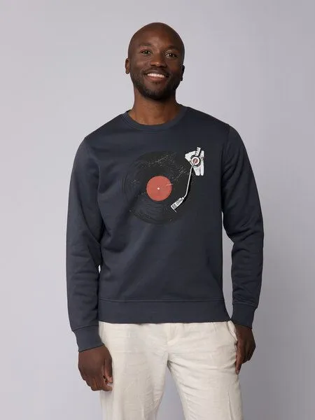 watapparel watapparel Sweatshirt Unisex Schallplatte, India ink grey, – Produktbild 2 von 3