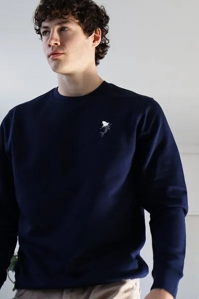 Kultgut Kultgut Biofair - Supersoft Sweatshirt - Pullover / Little Shark, Nachtblau, – Produktbild 3 von 4