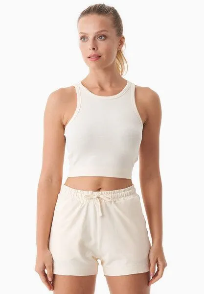 ORGANICATION ORGANICATION SONNIA | Cropped Rib Top aus Bio-Baumwolle, Off white, – Produktbild 1 von 4