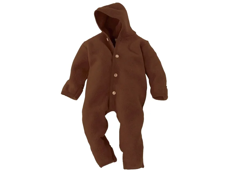 Engel natur Engel Natur Baby Kapuzenoverall Bio-Merinowolle Fleece melange-zimt Gr. 74/80, Braun, – Produktbild 1 von 1