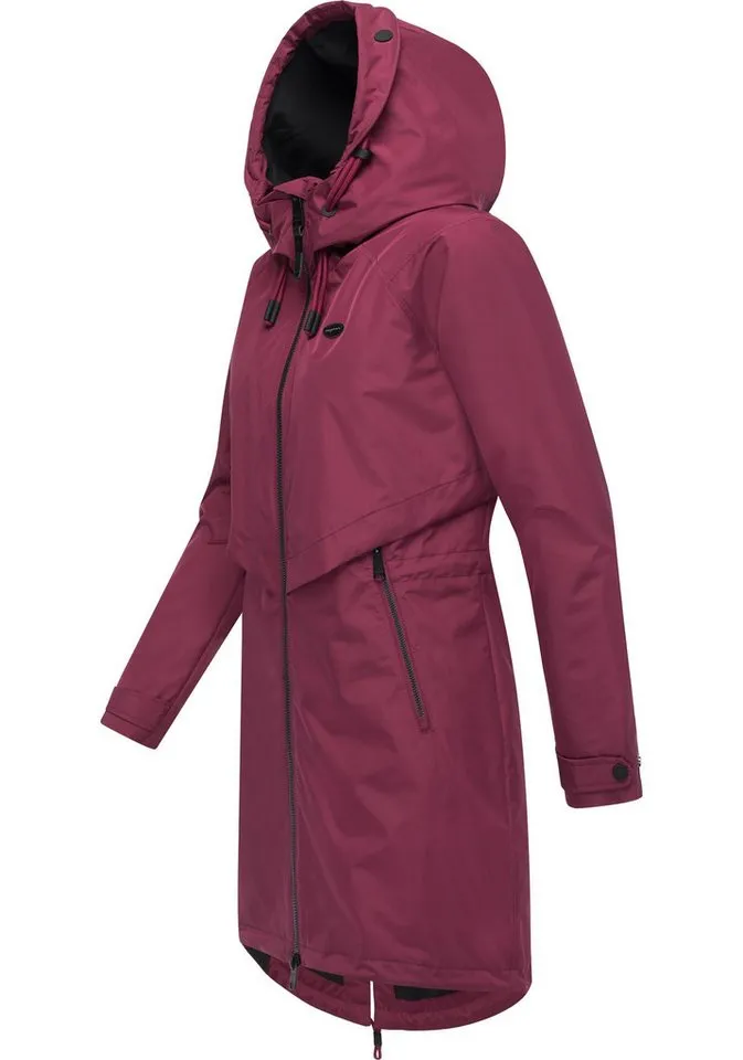 ragwear ragwear Jerseymantel Frodik Wasserdichter oversized Damen Parka für die Übergangszeit, Rot, – Produktbild 3 von 4