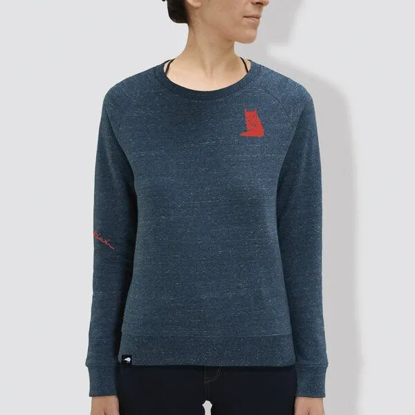 little kiwi little kiwi Damen Sweater, "Fuchs", Dark heather blue, – Produktbild 1 von 1
