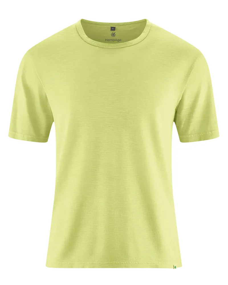 HempAge Hempage Herren vegan T-Shirt Aus Slub Jersey Lindgrün, Grün, – Produktbild 1 von 2