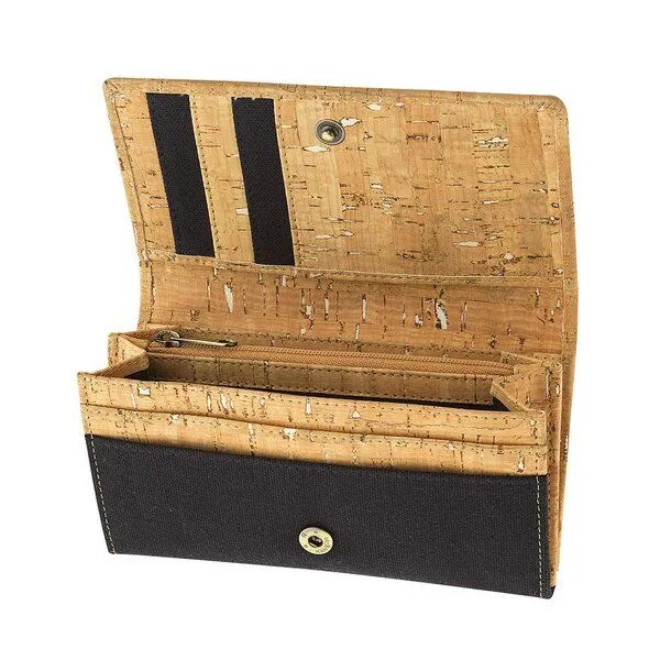 weltPartner weltPartner Portemonnaie aus Kork und Bio-Baumwolle, 16x9cm – Produktbild 3 von 3