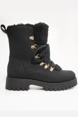 Will's Vegan Store Will's Vegan Store Damen vegan Recycelte Vegane Shearling Stiefel Schwarz – Produktbild 1 von 1