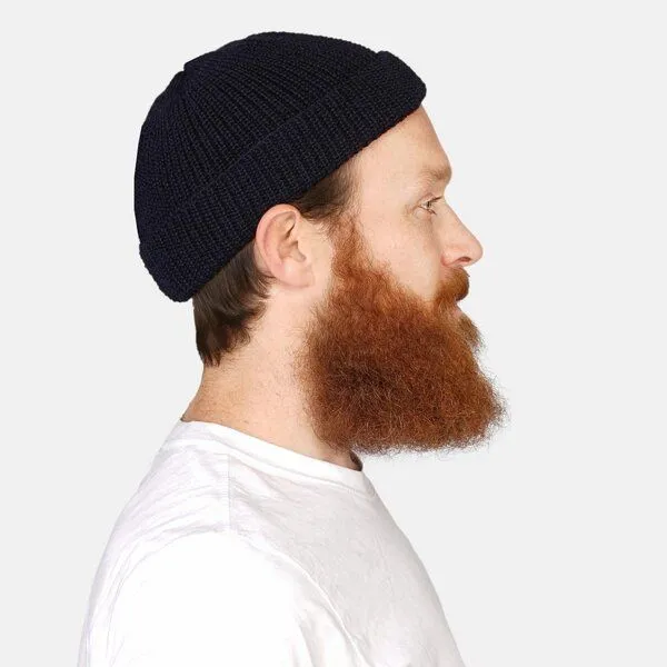 Hanseheld Hanseheld Strickmütze Seebär GOTS Dockermütze Seemannsmütze kurz und flach, Blau, – Produktbild 2 von 3