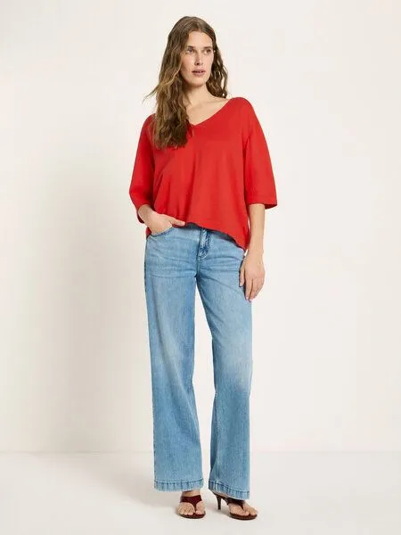 LANIUS LANIUS Strickshirt aus Bio-Baumwolle, Lava red, – Produktbild 2 von 4