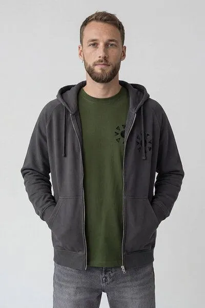 KOKOworld KOKOworld Kapuzenjacke Goa-Zip-Unisex, Charcoal sun&soil (grau), – Produktbild 1 von 4