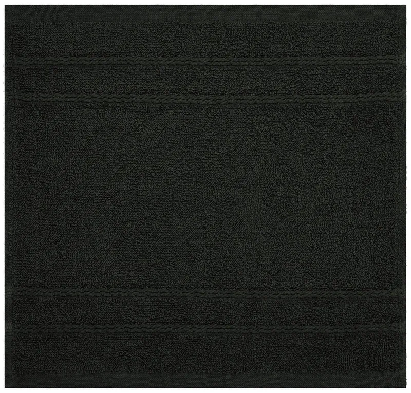 OTTO home Handtuch Set Inga, 3 Qualitäten, Duschtücher, Handtücher, Gästetücher, Seiftücher, Walkfrottier (10-St), Handtücher mit feiner Bordüre, 100% Baumwolle, Schwarz, – Produktbild 1 von 8