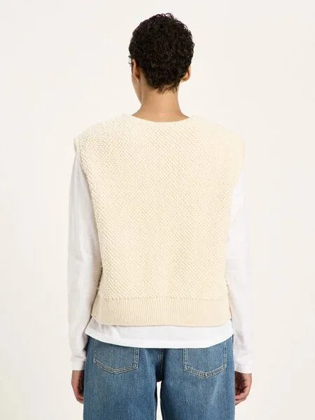 LANIUS LANIUS Bouclé Strickweste aus Bio-Schurwolle und Bio-Baumwolle GOTS, Weiß (off-white), – Produktbild 3 von 4