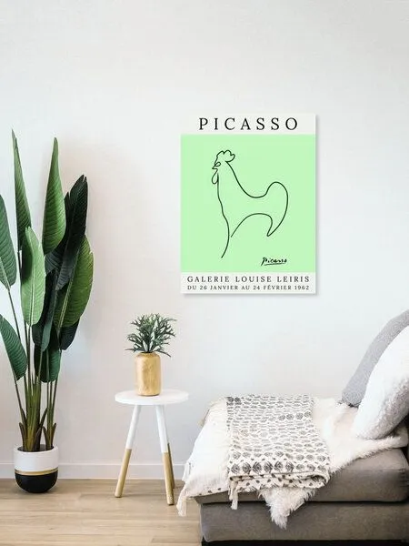Photocircle Photocircle Poster / Leinwandbild - Picasso Hahn – grün – Produktbild 4 von 4