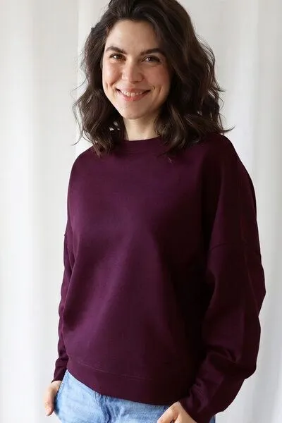 Kultgut Biofair- Kuschelig & Weicher Sweatpullover / Kultgut, Dunkelrot, – Produktbild 2 von 3