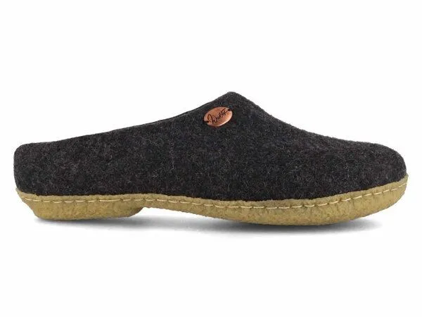 WoolFit WoolFit Filzpantoffeln „Classic“ mit Naturgummisohle mit weichen Filzeinlagen, Graphit, – Produktbild 2 von 4