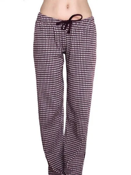Leela Cotton Leela Cotton Schlafhose 3 Farben Bio-Baumwolle Pyjamahose, Aubergine, – Produktbild 1 von 3
