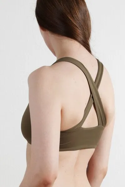 RENDL RENDL Top No.1 - Bikini Top mit breiten, überkreuzten Trägern, Olive, – Produktbild 3 von 4