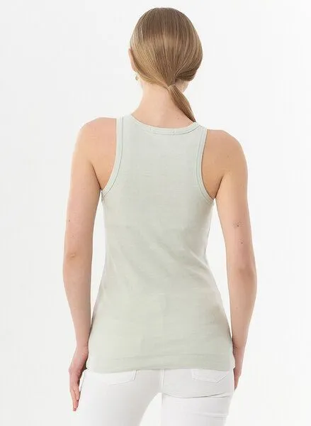 ORGANICATION ORGANICATION Geripptes Basic Top aus Bio-Baumwolle, Sage green, – Produktbild 4 von 4