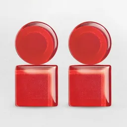 ALEXASCHA ALEXASCHA Geometrische Clip Ohrringe aus Glas | Bauhaus Design | 16 Farbkombinationen – Produktbild 1 von 1