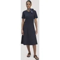 hessnatur hessnatur Jersey Kleid Kniebedeckend Slim aus reiner Bio-Baumwolle, Marine, – Produktbild 1 von 1