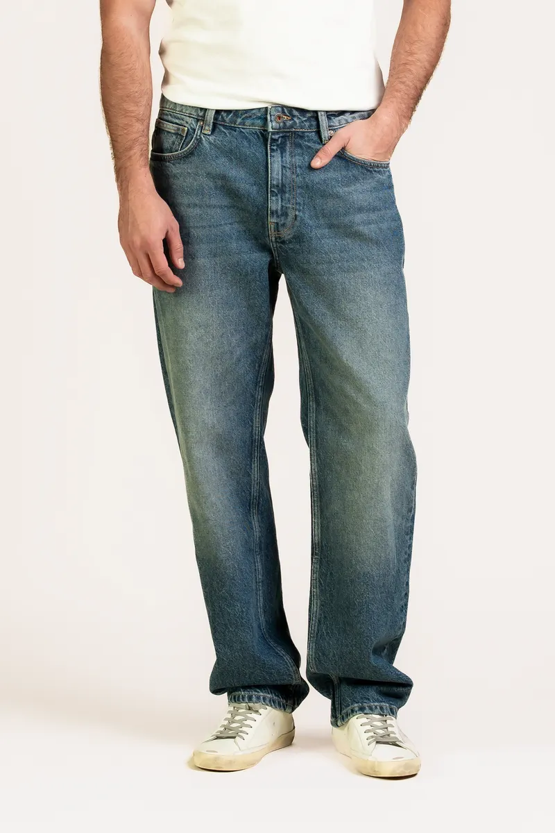 Kuyichi Kuyichi Herren vegan Jeans Larry Loose Atlantik, Dunkelblau, – Produktbild 2 von 2