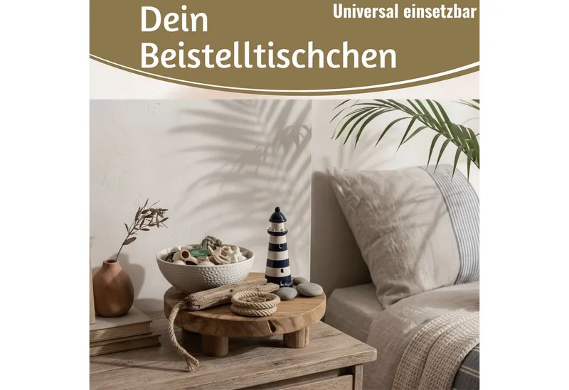 LS-LebenStil Blumenständer Pflanzenhocker Teak Holz XL 30x8cm Rund Mini Tisch Deko Tablett Blumen (Design Deko Hocker Teak Holz 18x15cm Mini Tisch rustikales Tischchen, 1 St., Braun 4 Füße kleiner Pflanzenständer Pflanzentisch Holzhocker Deko), FSC zertifiziert, Braun, – Produktbild 5 von 5