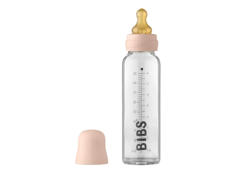 BIBS BIBS Babyflasche aus Glas im Komplett-Set Blush 225 ml, Rosa, – Produktbild 1 von 2