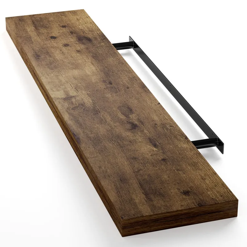 Casaria® Casaria Casaria Wandregal Schweberegal 110cm Eiche dunkel + Halterung – Produktbild 1 von 1
