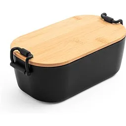 hi!dea™ hi!dea™ MAHLEB. Luftdichte PP-Box mit Bambusdeckel, Schwarz, – Produktbild 1 von 1