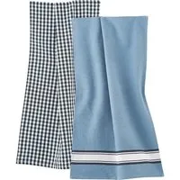 Living Crafts Living Crafts 2er-Pack Bio-Geschirrtücher "Delhi" indigo blue – Produktbild 1 von 1