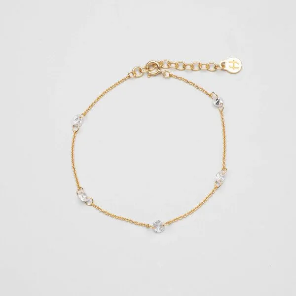 fejn jewelry fejn jewelry Armband 'sparkle' mit Zirkonia, Gold, – Produktbild 1 von 3