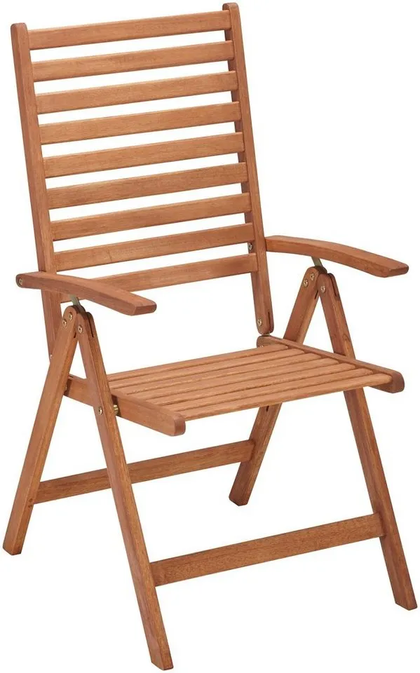 Merxx Merxx Garten-Essgruppe Borkum, (13-tlg., 6x Sessel, inkl. Sitz- und Rückenkissen, 1x Klapptisch 135x85 cm), Eukalyptusholz, FSC® Mix, geeignet für 6 Personen, Braun, – Produktbild 5 von 5