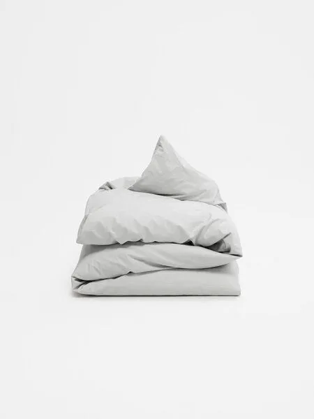 erlich textil erlich textil Finn Bettdeckenbezug aus Bio-Baumwolle, made in Europe, Hellgrau, – Produktbild 2 von 6