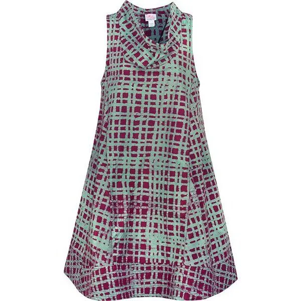 Global Mamas Global Mamas Bio Kleid - ELI - Gingko, Plaid (rot), – Produktbild 1 von 3