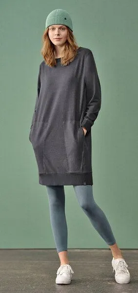 HempAge HempAge Sweatdress Hanf/Biobaumwolle, Anthrazit (grau), – Produktbild 4 von 4