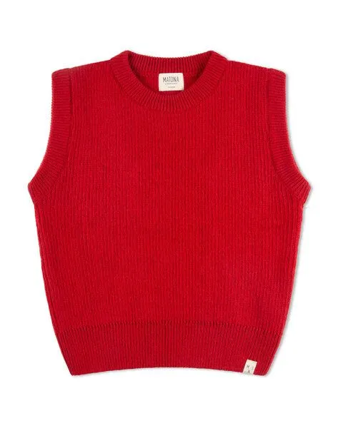 MATONA Matona Gestrickter Pullunder für Kinder aus Bio-Baumwolle und Wolle / Hug Vest, Poppy, – Produktbild 4 von 4