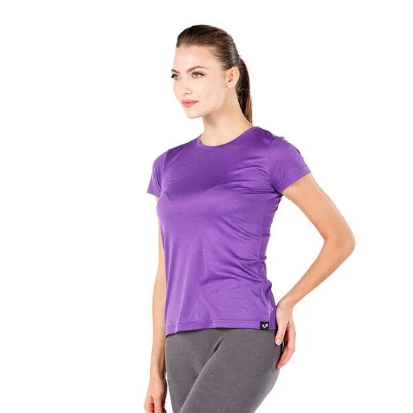 Woolona Woolona Rundhals-T-Shirt - Pera - 100% Merinowolle, Lila, – Produktbild 1 von 3
